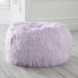 Pottery barn faux fur Lavendar bean bag cover